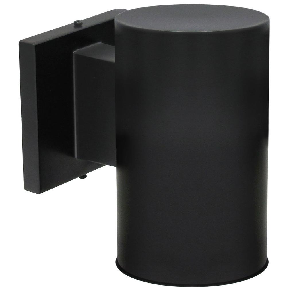 Avista Cylinder Outdoor Wall Sconce Black -Round 7"