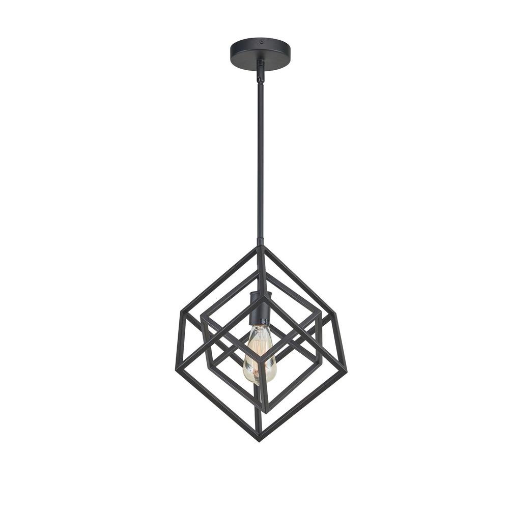 Avista Geometric 12" Pendant Black