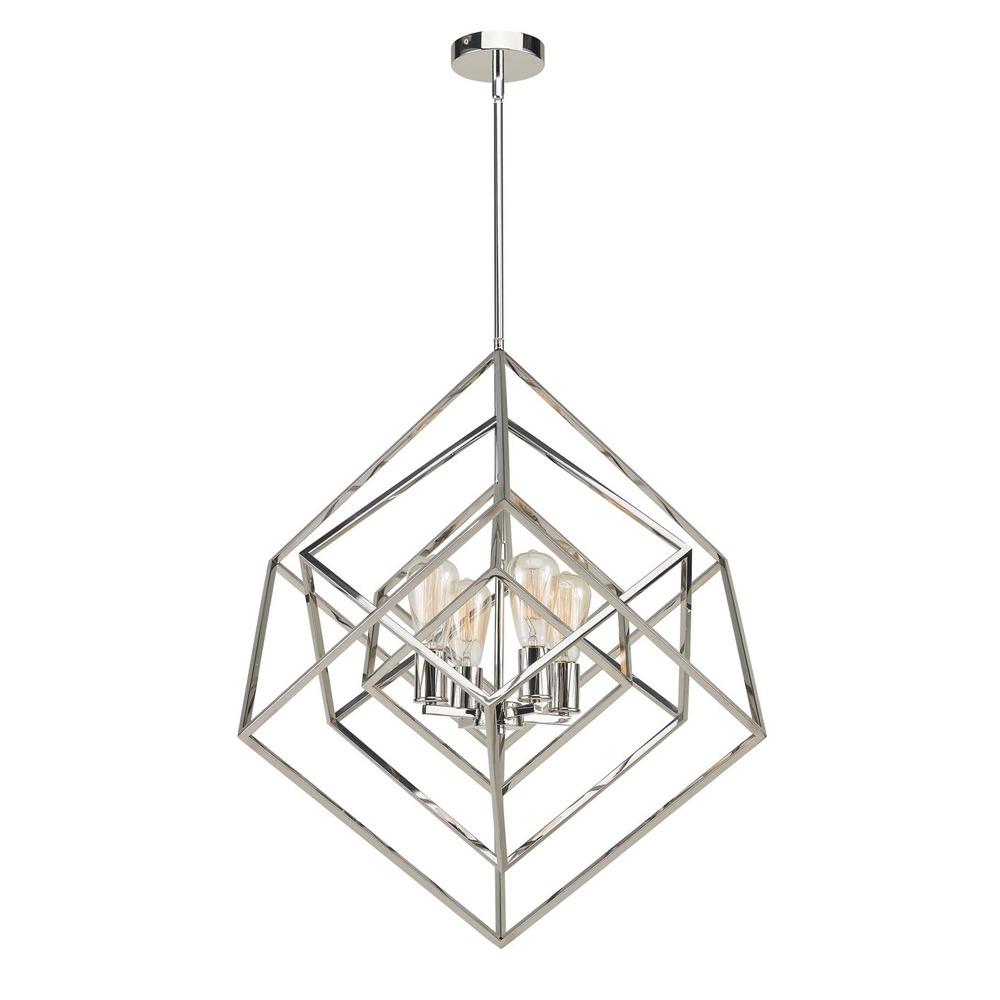 Avista Geometric 24" Chandelier Polished Nickel