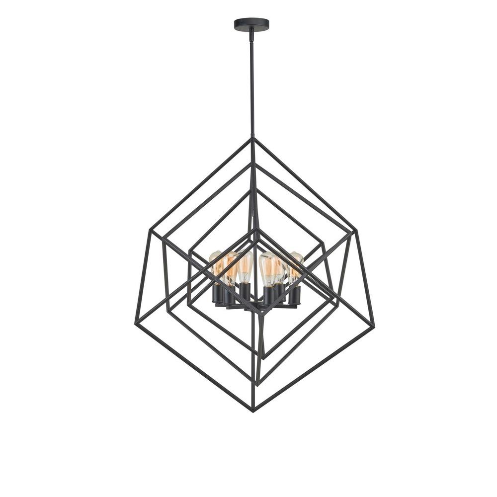 Avista Geometric 30" Chandelier Black