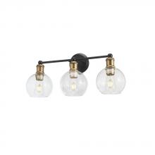 Avista Lighting Inc A3213BKAB - Avista Ash Vanity Wall Light 3-Light Black & Aged Brass