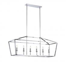 Avista Lighting Inc A4848CH - Avista Stratford Linear Chandelier 6-Light Chrome