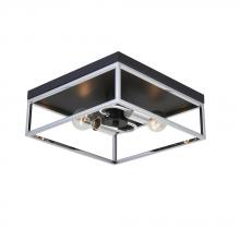 Avista Lighting Inc F2302BKCH - Avista Easton Flush Mount Square 2-Light Black & Chrome