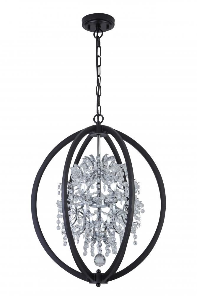 18", 4x50W G9 pendant in black finish