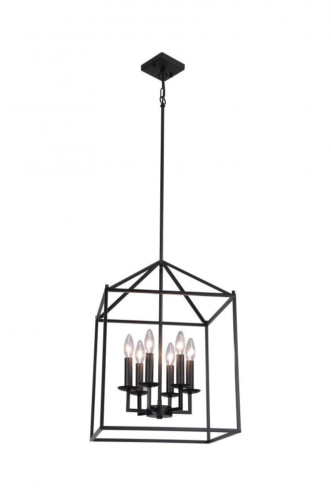 16" Square Pendant with 6x40E12 W Comes with 3x12,1x6, 1x3" with Chain and loop