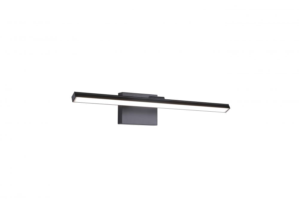 24", 14.5W 3CCT, 3000K,4000K,5000K Vanity light in Black finish