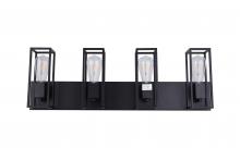 Lit Up Lighting LIT3124BK-BK - 4x 60W E26 vanity in black finish. Dimensions : L=29.5" E=4.5" H=9.5"