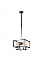 Lit Up Lighting LIT3330BK-SN - 13" 2x60W pendant in black finish with Satin nickel socket