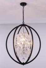 Lit Up Lighting LIT5834BK+CH - 24", 7x50W G9 pendant in black finish