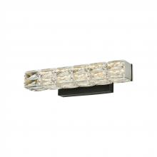 Lit Up Lighting LIT6422BK-CRY-3CCT - 19" 18W, 1200LM 3CCT LED, 3000K,4000K, 5000K vanity light with black backplate and crystal, size