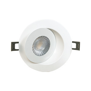 SWIVEL DOWNLIGHT 9W 120V 3000K 4IN 45Â° WHITE ROUND 750lm