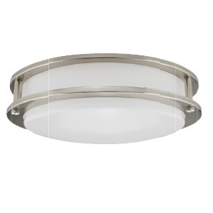 14 IN LED CEILING LUMINAIRE DOUBLE RING 26 W 120 V 3000K CHROME 1 820 LM ROUND