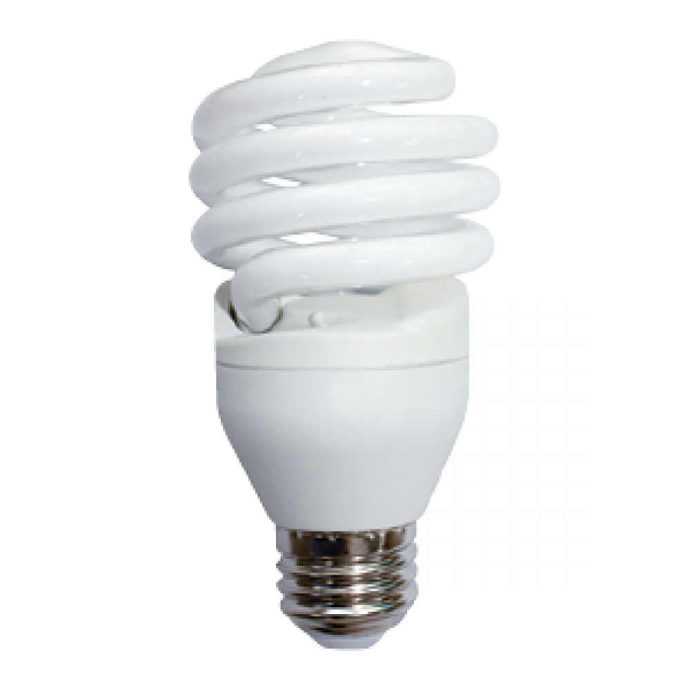 CFL T2 SPIRAL 18W 120V 3500K 1250LM 120V E26 STD