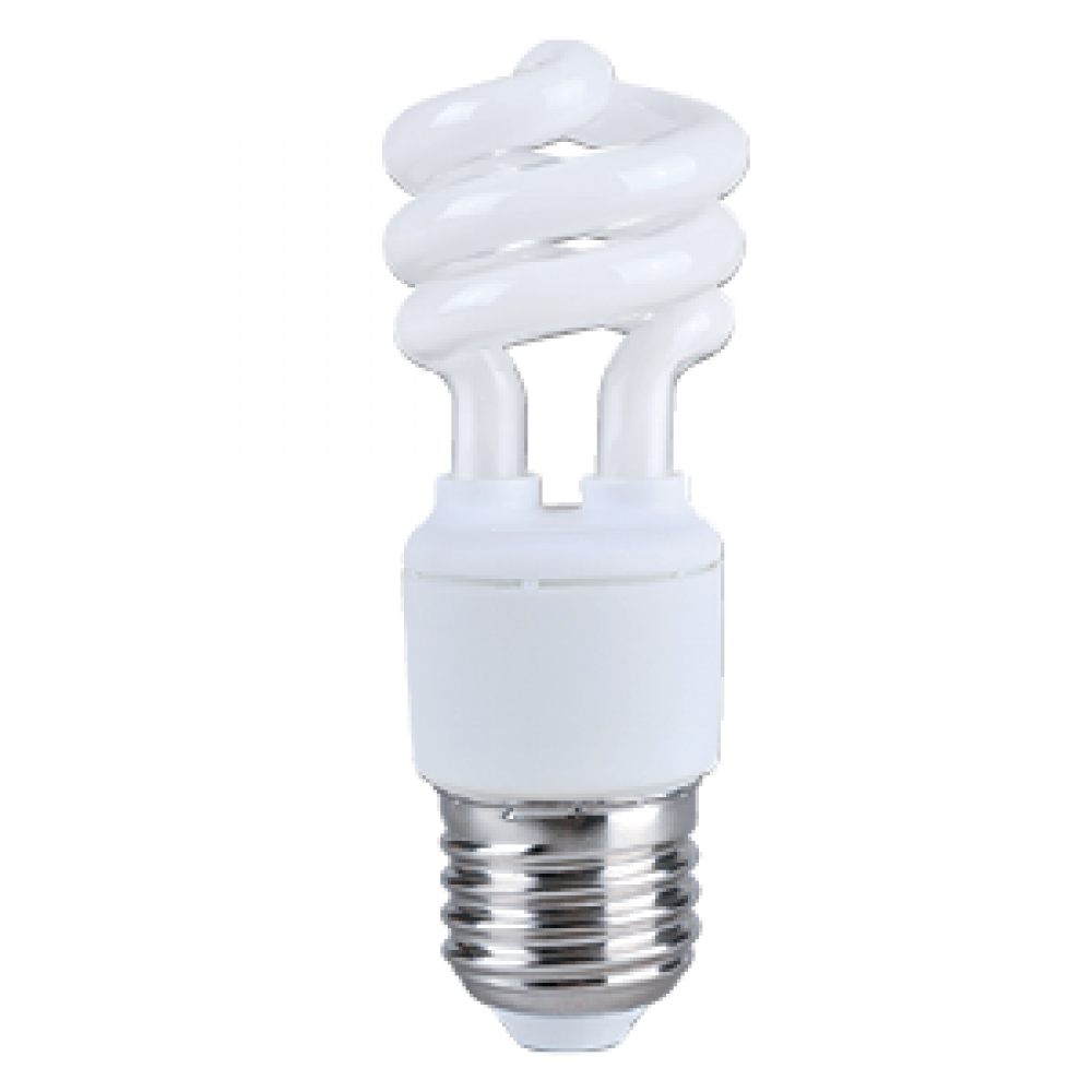 CFL T2 SPIRAL 7W 120V 2700K 430LM 120V E26 E-LUME