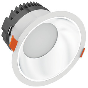 VELOCE 8IN 26W 120-277V 3500K 70Â° WHITE BAFFLE FROSTED ROUND 2490lm