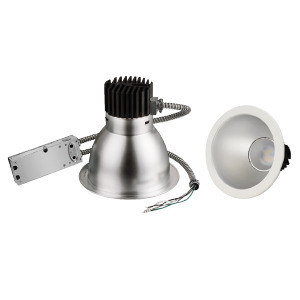 LCR DOWNLIGHT 27W 120-277V 4000K 8IN SILVER BAFFLE ROUND 2471lm