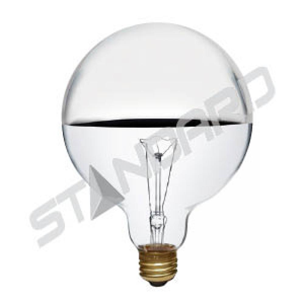 INCANDESCENT HALF MIRROR 60W G40 E26 120V SILVER