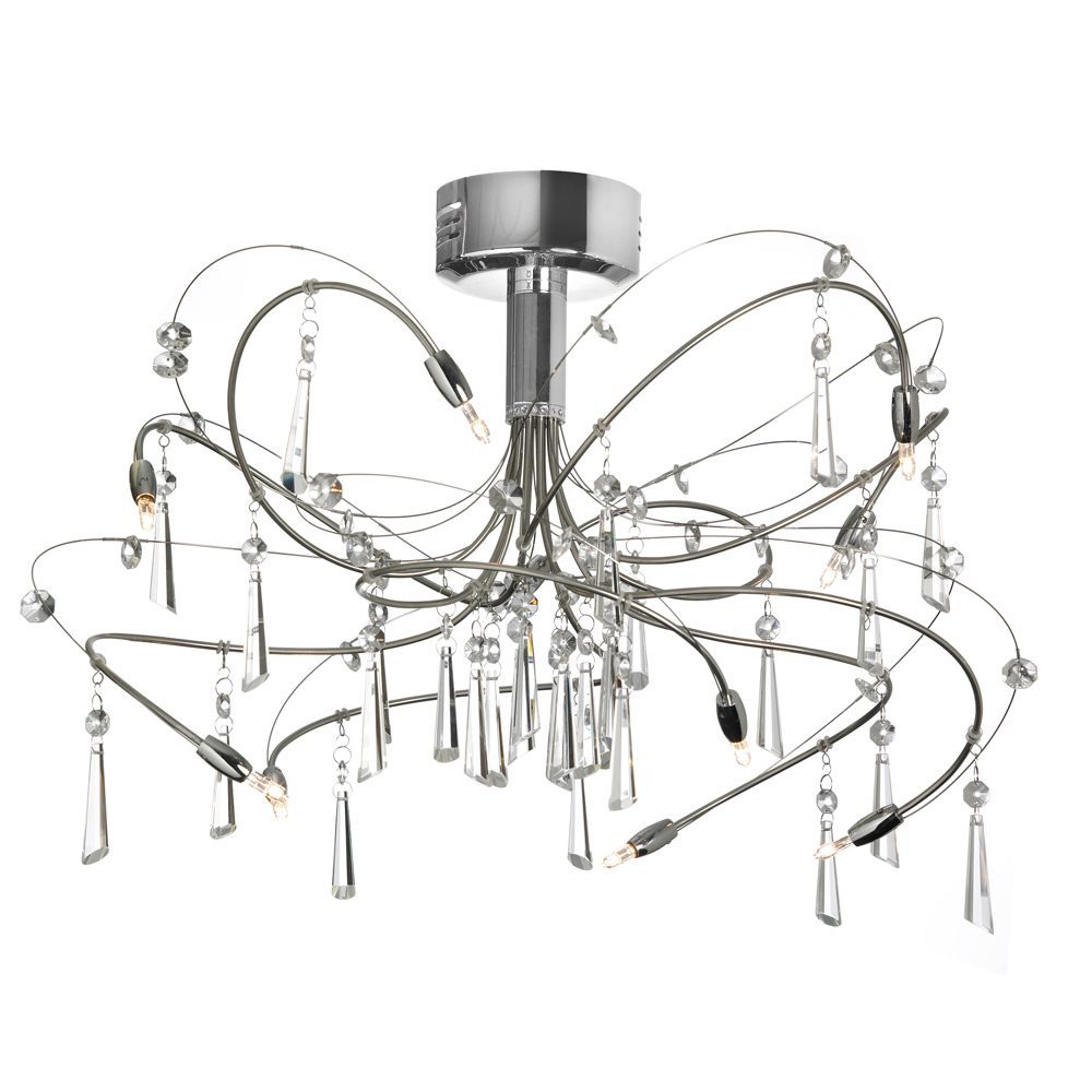 10LT Crystal Semi Flush Fixture