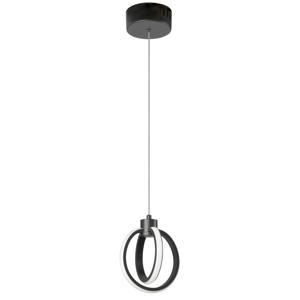 14W Pendant, Matte Black with White Silicone Diffuser