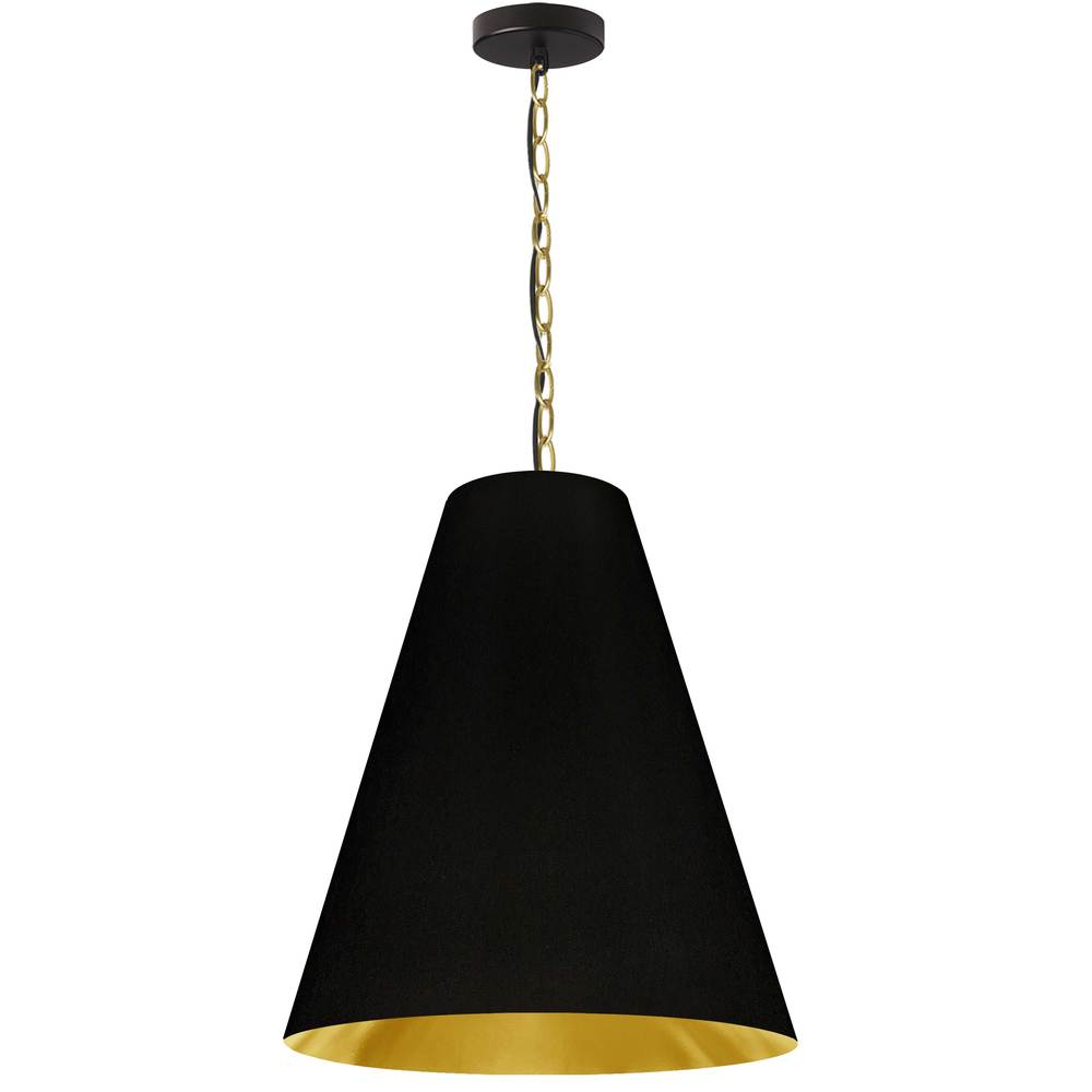 1LT Anaya Medium Pendant,  AGB w/ BK/GLD Shade