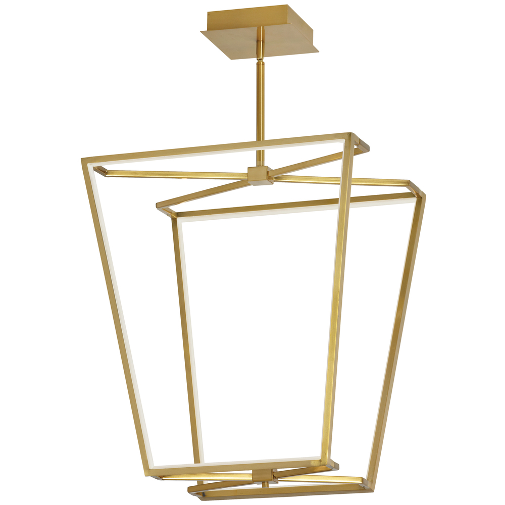 60W Chandelier, Aged Brass with White Silicone Diffuser