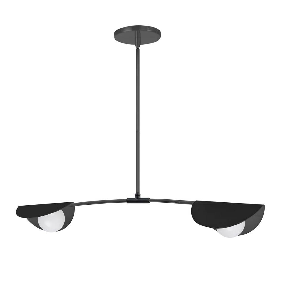 2 LT Halogen Horiz Pendant, MB w/ WH Glass