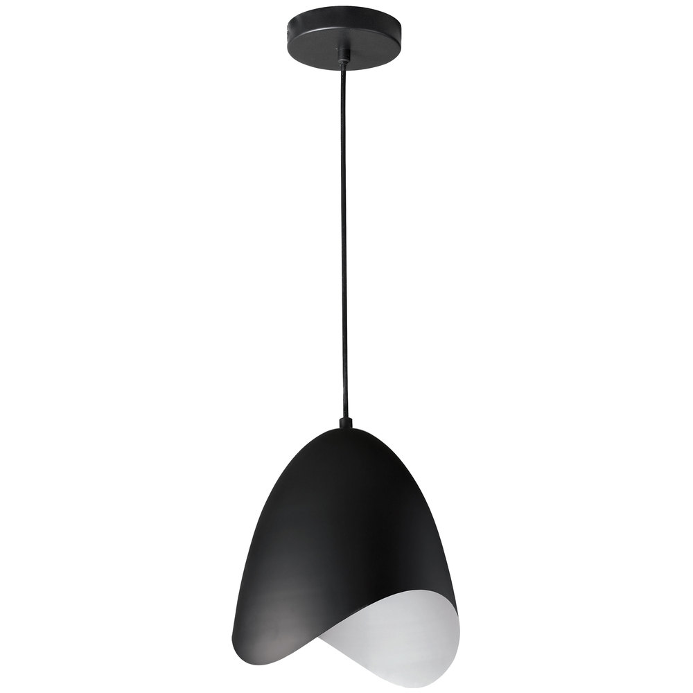 1 Light Pendant, Black Finish