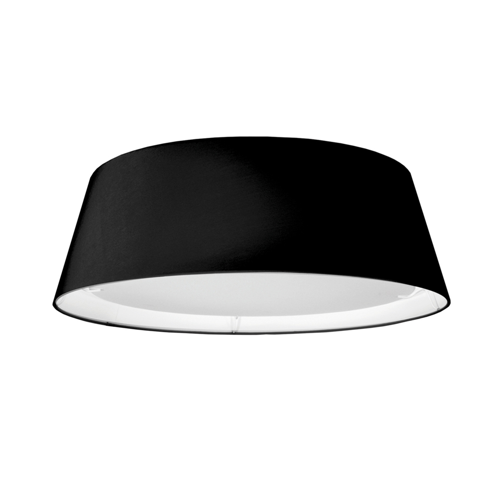 LED Flush Mount, Tapered Drum Shade, Black