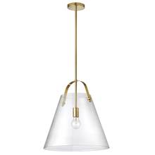 Dainolite 871-171P-AGB - 1 Light Incandescent Pendant, Aged Brass w/ Clear Glass