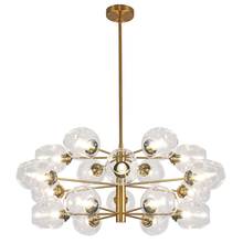 Dainolite ABI-3318C-VB-CLR - 18LT Halogen Chandelier, VB w/ CLR Glass