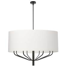 Dainolite ELN-388C-MB-790 - 8 Light Incandescent Chandelier, Matte Black with White Shade