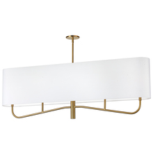 Dainolite ELN-544HC-AGB-790 - 4 Light Incandescent Horizontal Chandelier Aged Brass with White Shade