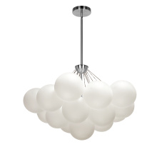 Dainolite MLS-274C-PC-FR - 4LT Halogen Chandelier, PC w/ Frosted Glass