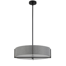 Dainolite PST-214P-MB-GRY - 4 Light Incandescent Pendant, Matte Black with Grey Shade