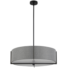 Dainolite PST-264LP-MB-GRY - 4 Light Incandescent Pendant, Matte Black with Grey Shade