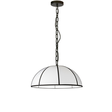 Dainolite PTO-201P-MB-BW - 1 Light Incandescent Pendant, Matte Black with White Shade and Black Trim