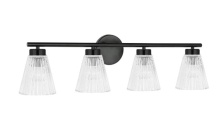 Dainolite VIE-304W-MB - 4LT Vanity, MB with CLR Ribbed Glass