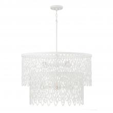 Capital Canada 352971WE - 7-Light Lasercut Two-Tier Metal Pendant in Matte White Modern Motif