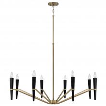 Capital Canada 453881AB - 8-Light Chandelier in Aged Brass and Black