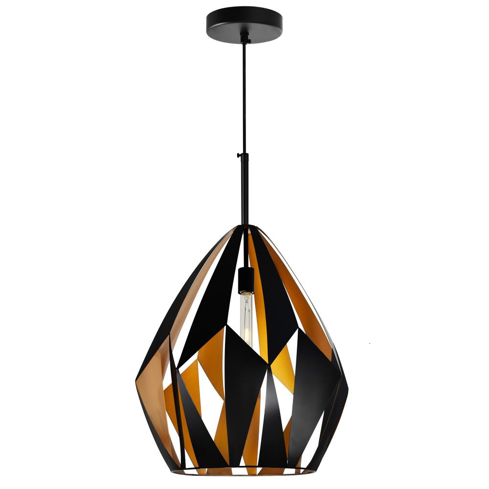 Oxide 1 Light Down Pendant With Black+Copper Finish