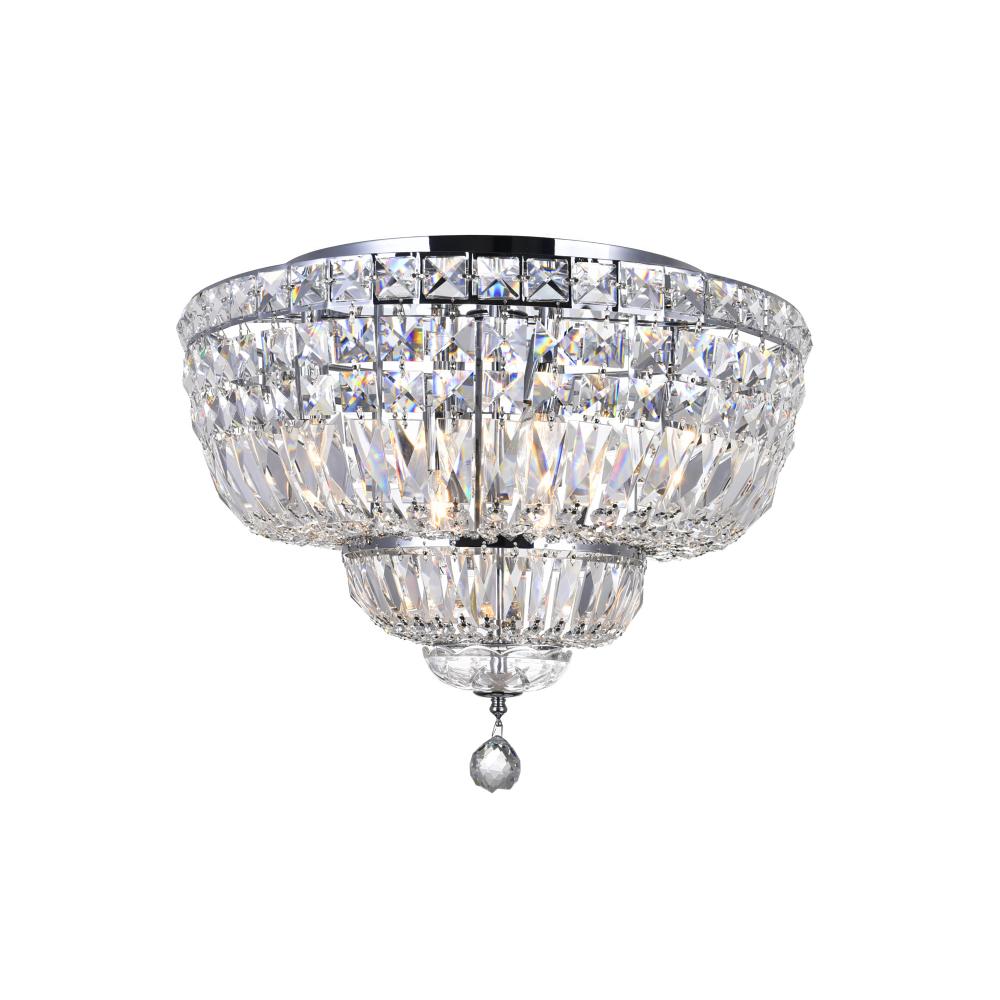 Stefania 8 Light Bowl Flush Mount With Chrome Finish