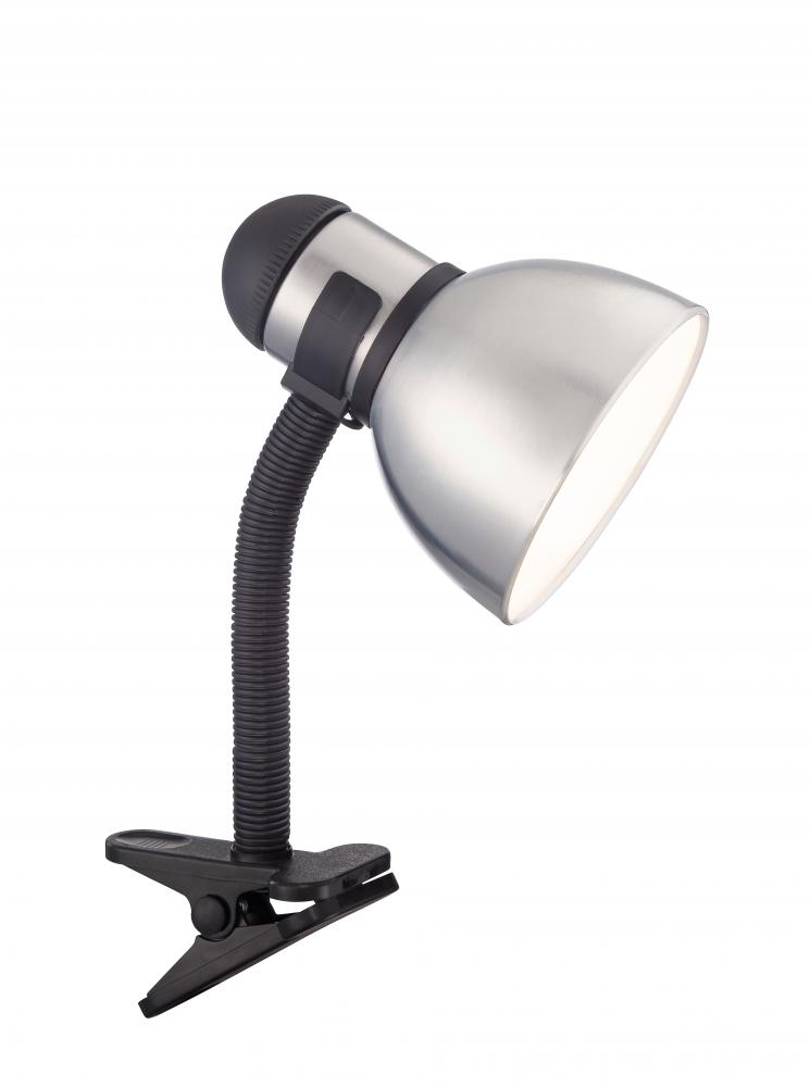 Clip On Goose Neck Lamp; GU24 Bulb Base; Steel / Black Finish