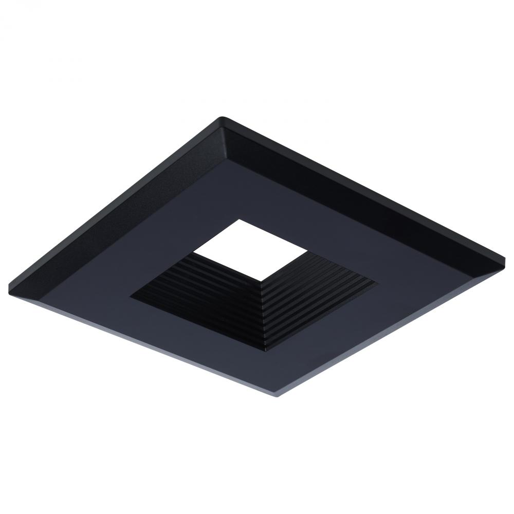 Deep Baffle Trim; 4 Inch Square; Black Finish