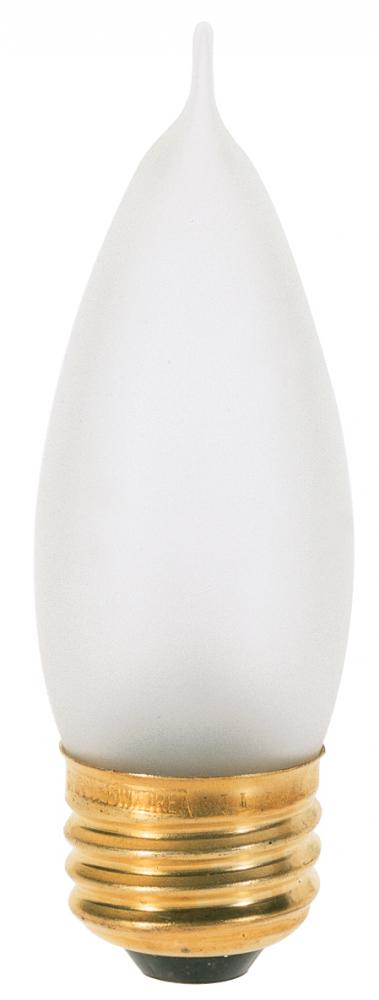 25 Watt CA10 Incandescent; Frost; 2500 Average rated hours; 200 Lumens; Medium base; 130 Volt