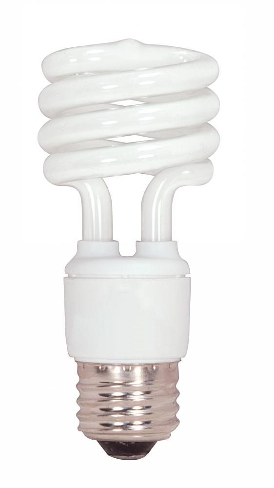 13 Watt; Mini Spiral Compact Fluorescent; 4100K; 82 CRI; Medium base; 120 Volt