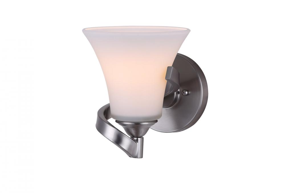 Rue, 1 Lt Vanity, Flat Opal Glass, 60W Type A, 6 1/8" x 7 1/2" x 7"