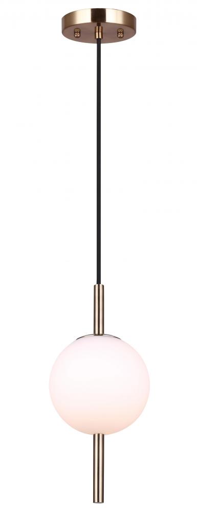 NARA, IPL1123A01GD9, 1 Lt Cord Pendant, Flat Opal Glass, 40W Type G9, 6" W x 15.5 - 63.5" H