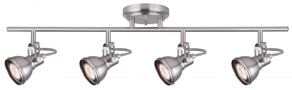 Polo 4 Light Track Lighting, Nickel Finish