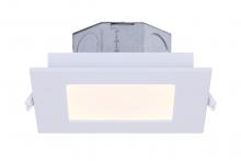 Canarm DL-4-9ER-WH-C - LED Recess Square Downlight, DL-4-9ER-WH-C -G-, 4 IN White Color Trim, 9W Dimmable, 3000K, 500 Lumen