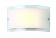 Canarm IWL228B01CH - Logan, 1 Lt Wall Sconce, Flat Opal Glass with Clear Rim, 100W Type A